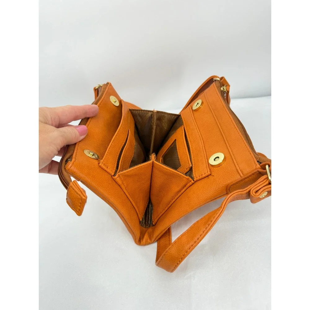 Crossbody Bag Faux Leather Gold Hardware Small Purse 8
